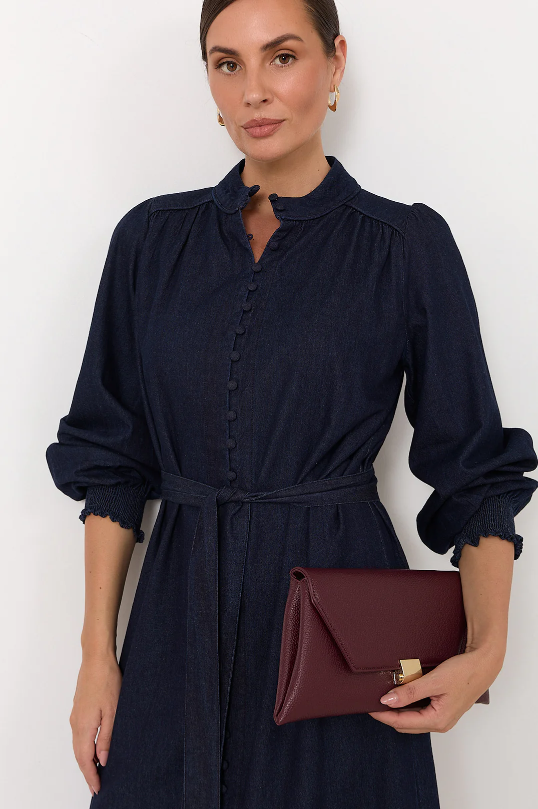 Lilian Lightweight Denim Midi Shirt Dress (Denim) - Image 3