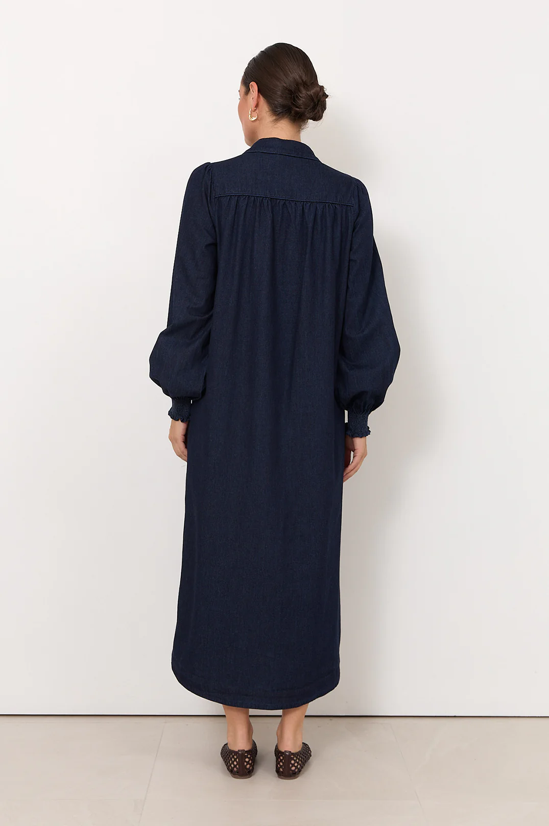 Lilian Lightweight Denim Midi Shirt Dress (Denim) - Image 6