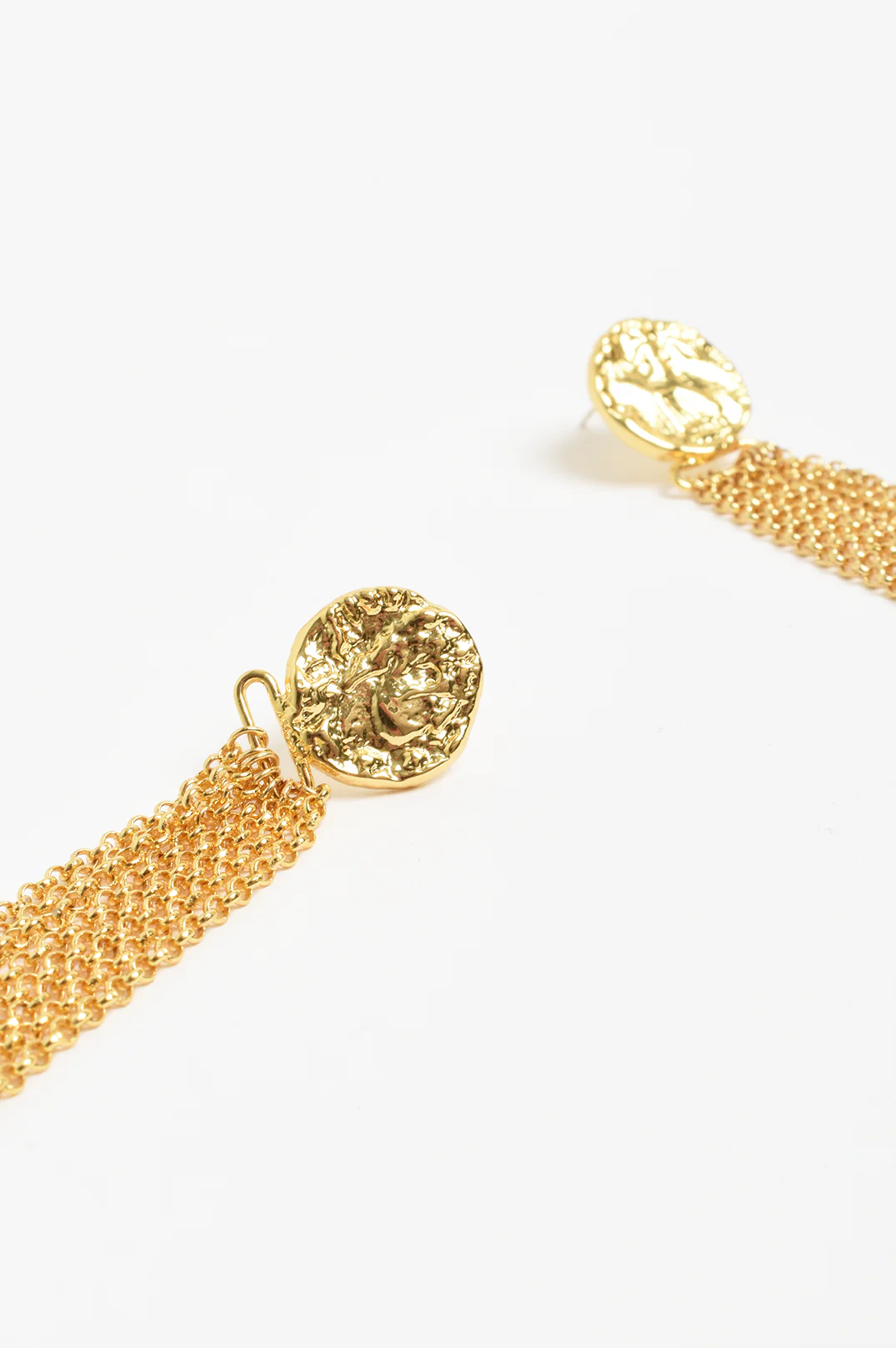 Long Event Chain Tassel Earrings (Gold) - Image 3