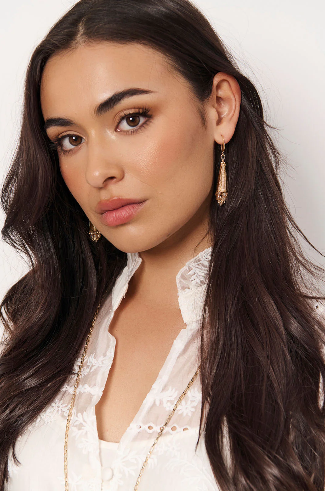 Long Woven Statement Earrings (Gold)