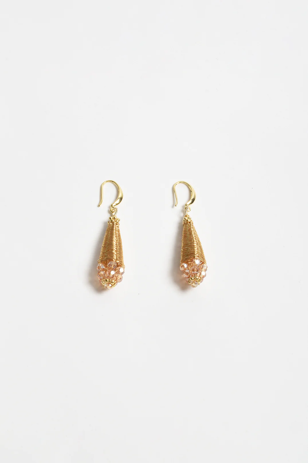 Long Woven Statement Earrings (Gold) - Image 2