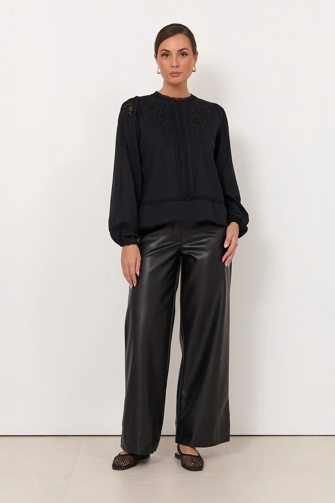 Lou Cut Out Lace Top (Black) - Image 3