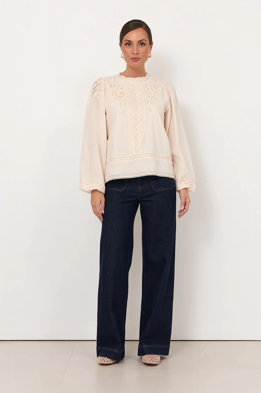 Lou Cut Out Lace Top (Cream) - Image 4
