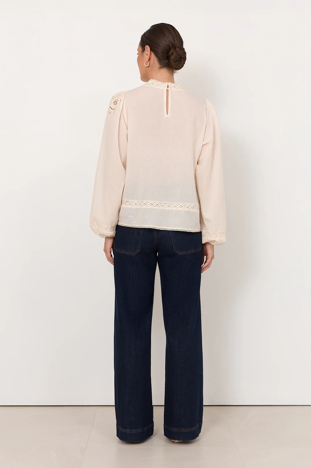 Lou Cut Out Lace Top (Cream) - Image 5