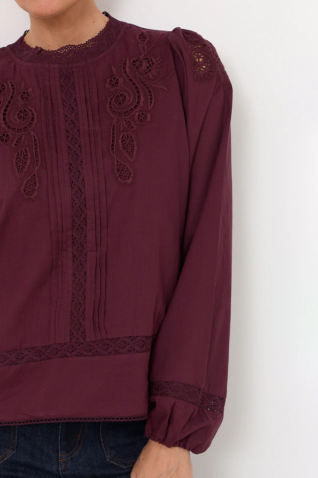Lou Cut Out Lace Top (Grape) - Image 3