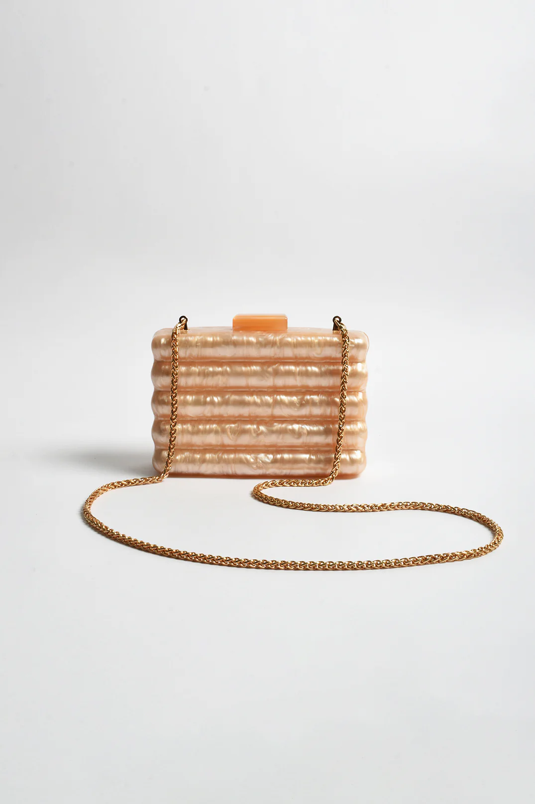 Lucette Wavy Resin Structured Clutch (Champagne) - Image 3