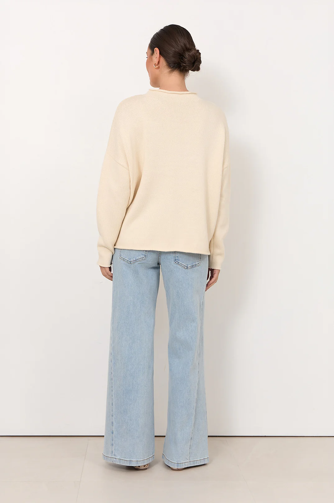 Lucille Long Sleeve Knit Jumper (Cream) - Image 4