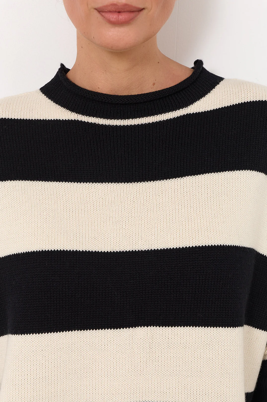 Lucille Long Sleeve Knit Jumper (Black/Cream) - Image 5