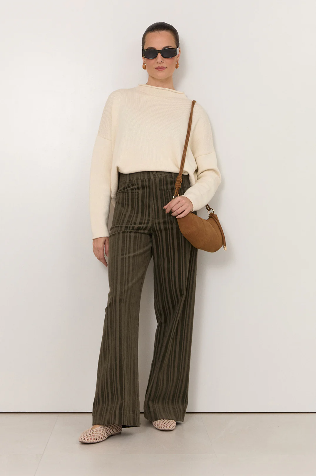 Lucy Corduroy Stripe Pant (Khaki) - Image 4