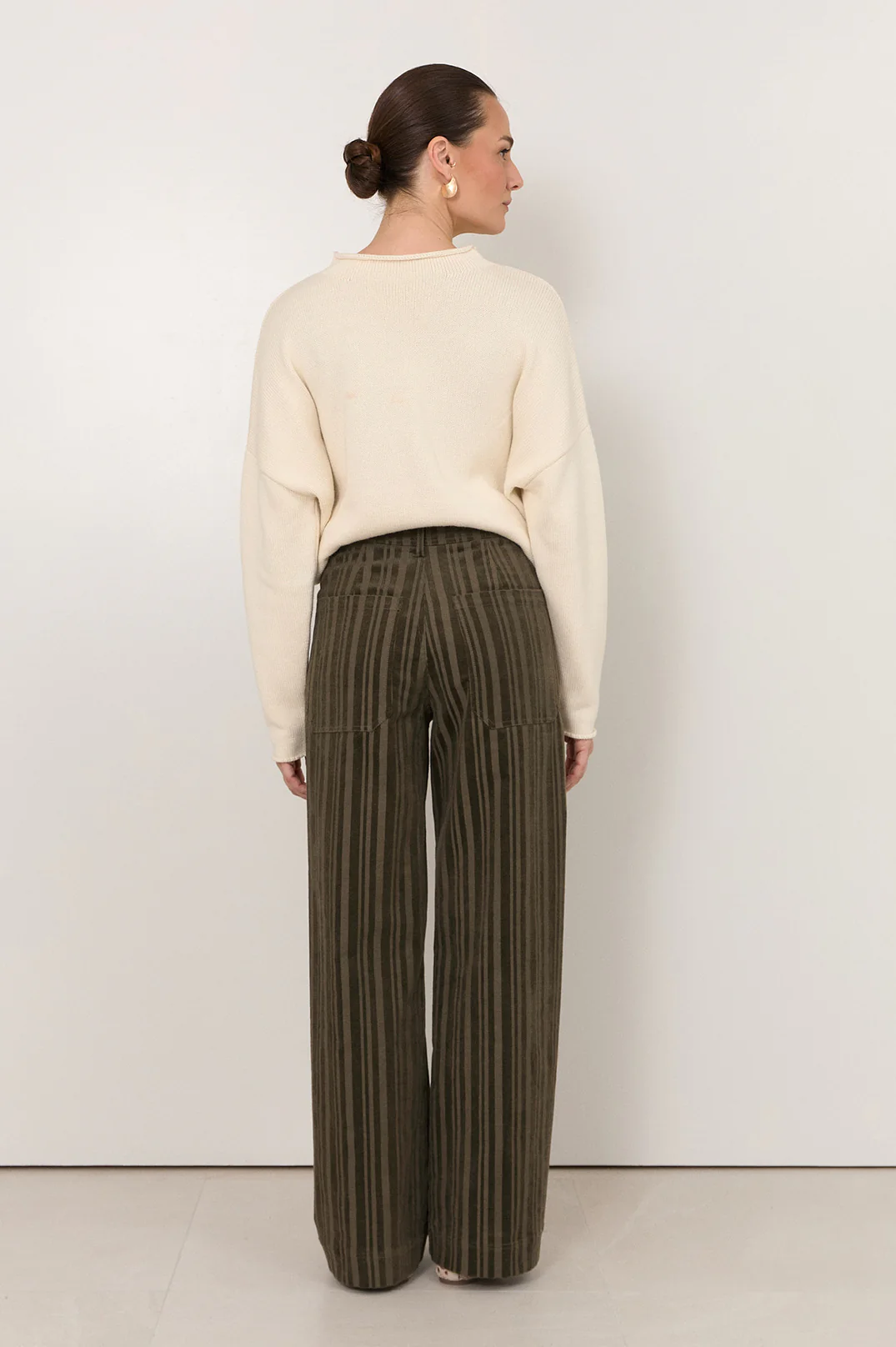 Lucy Corduroy Stripe Pant (Khaki) - Image 5