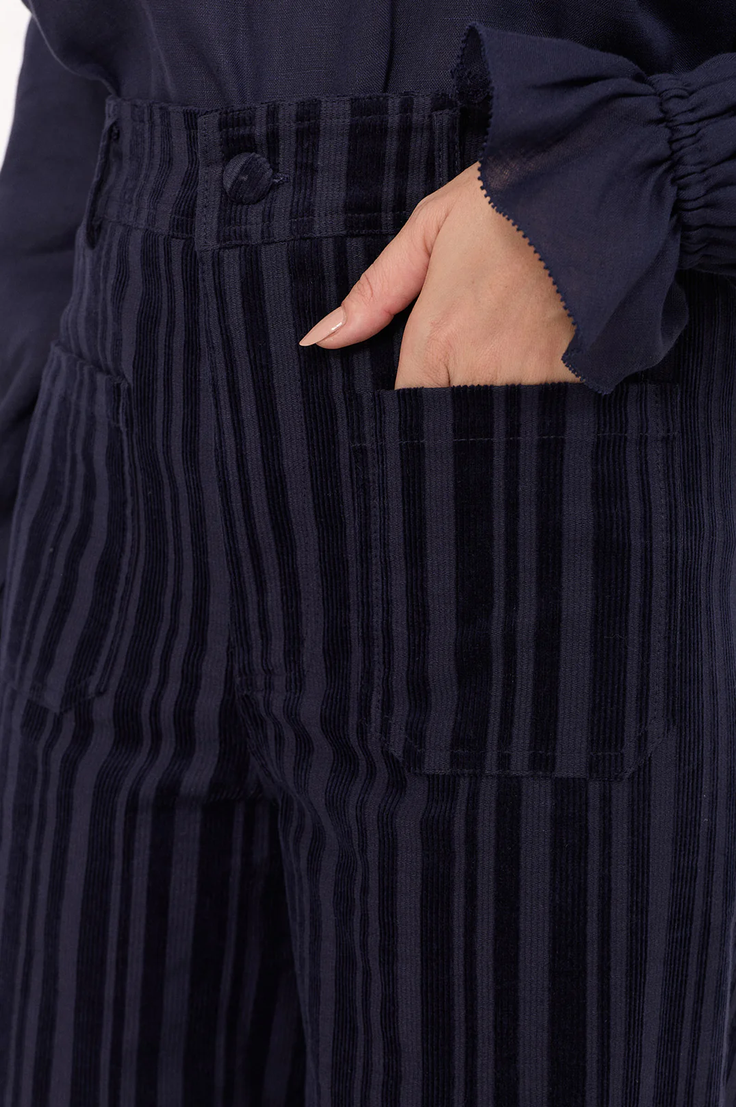 Lucy Corduroy Stripe Pant (Navy) - Image 2