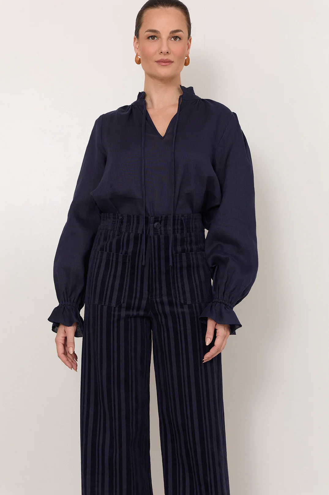 Lucy Corduroy Stripe Pant (Navy) - Image 4