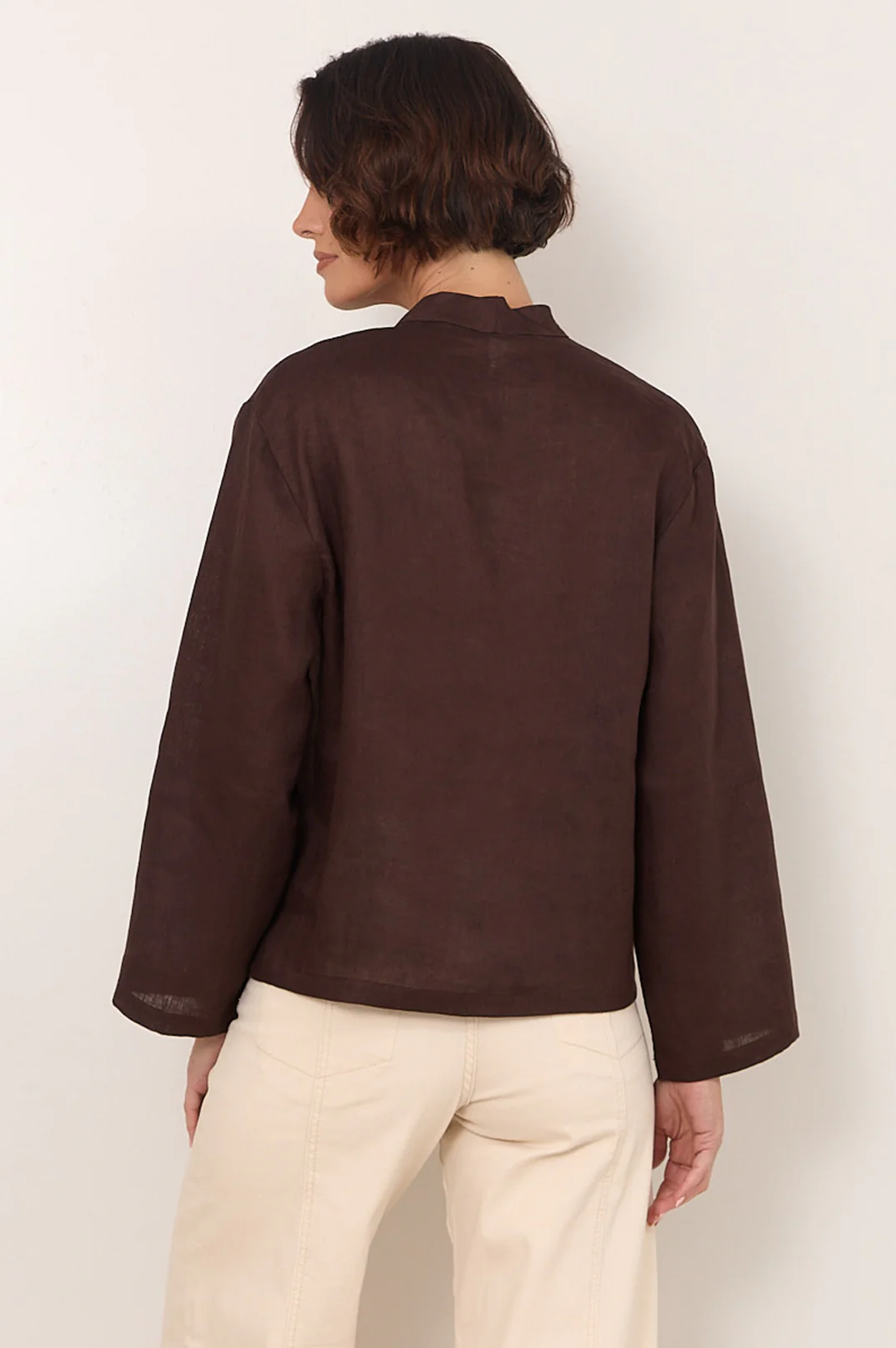 Luka Lightweight Linen Top (Chocolate) - Image 5