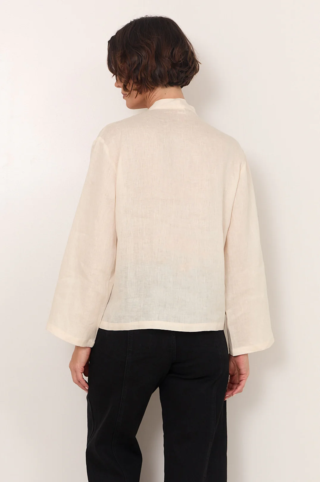 Luka Lightweight Linen Top (Cream) - Image 7
