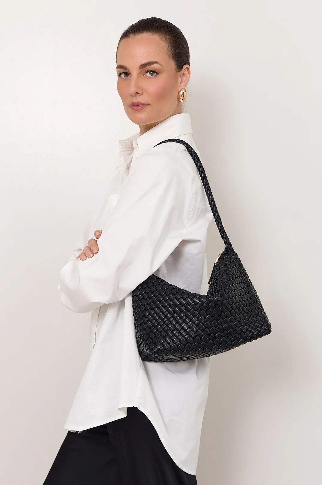 Mackenzie Structured Plait Bag (Black) - Image 2