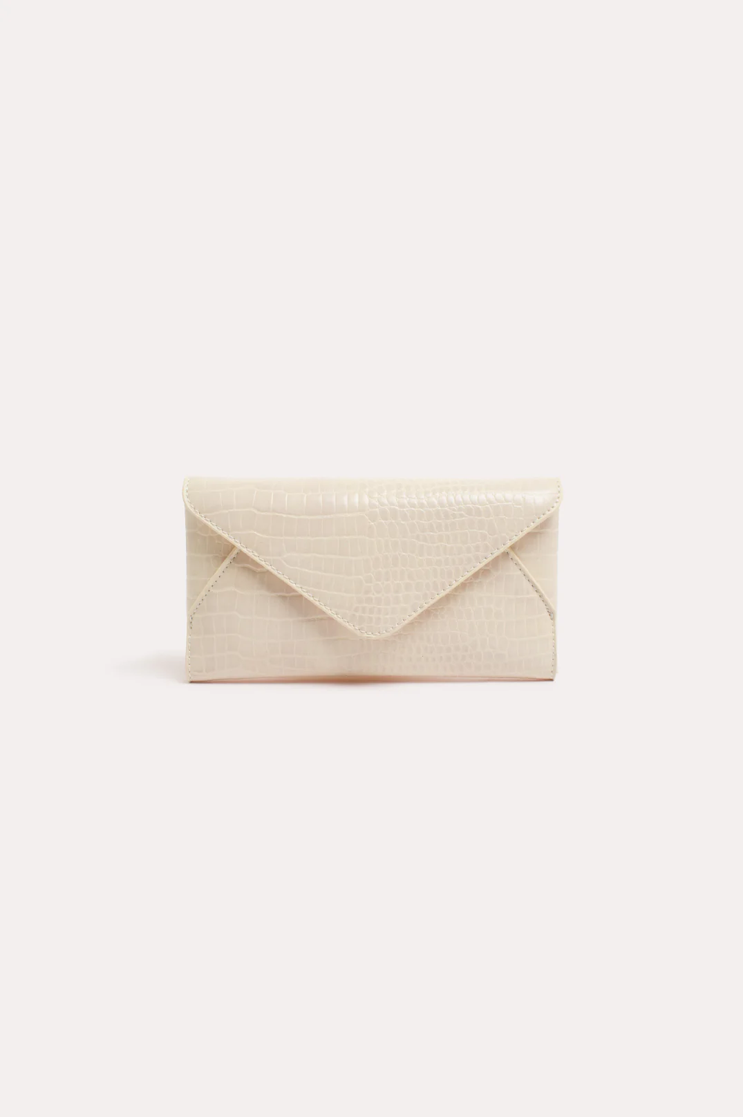 Madeleine Croc Envelope Cross Body Bag (Nude)