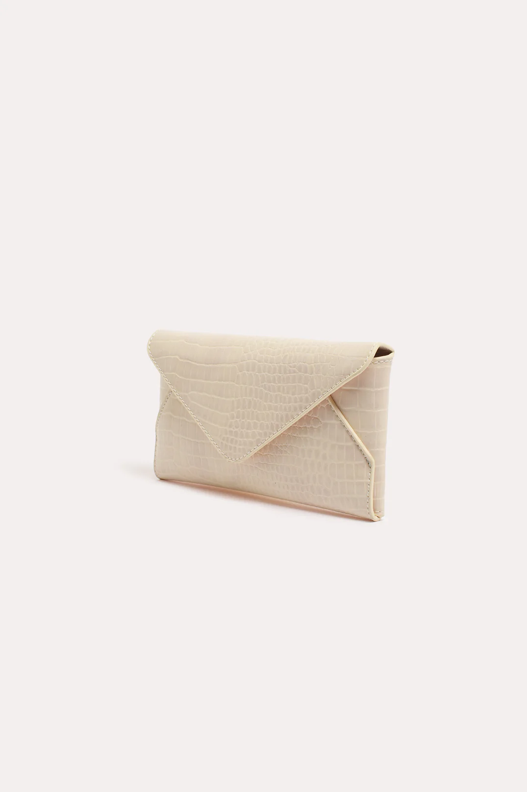 Madeleine Croc Envelope Cross Body Bag (Nude) - Image 3