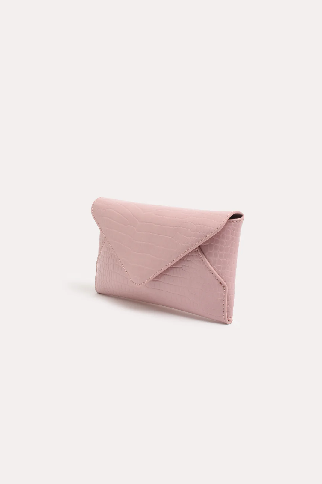 Madeleine Croc Envelope Cross Body Bag (Pink) - Image 3