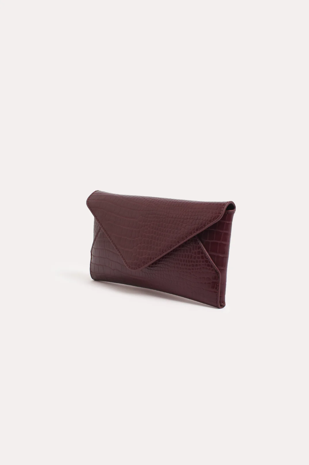 Madeleine Croc Envelope Cross Body Bag (Plum) - Image 3