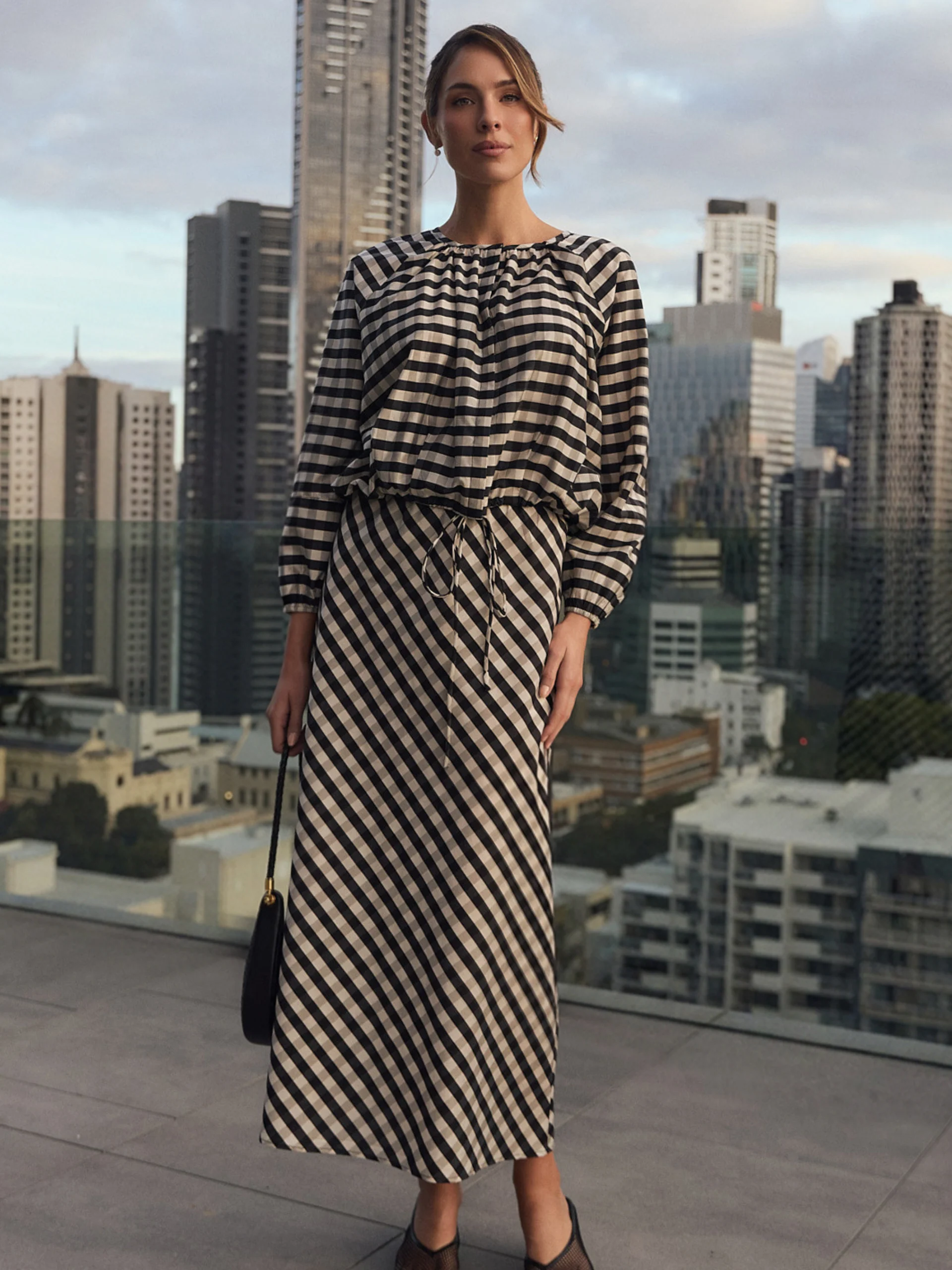 Mae Gingham Maxi Skirt (Print)