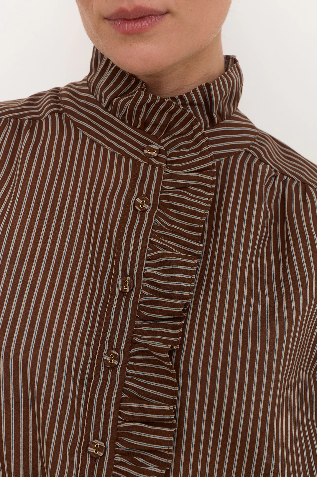 Maeve Stripe Shirt (Chocolate) - Image 3