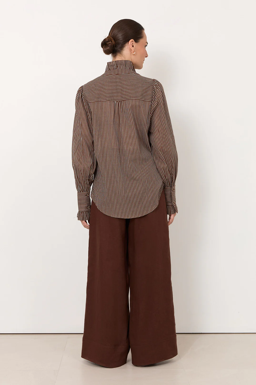 Maeve Stripe Shirt (Chocolate) - Image 4