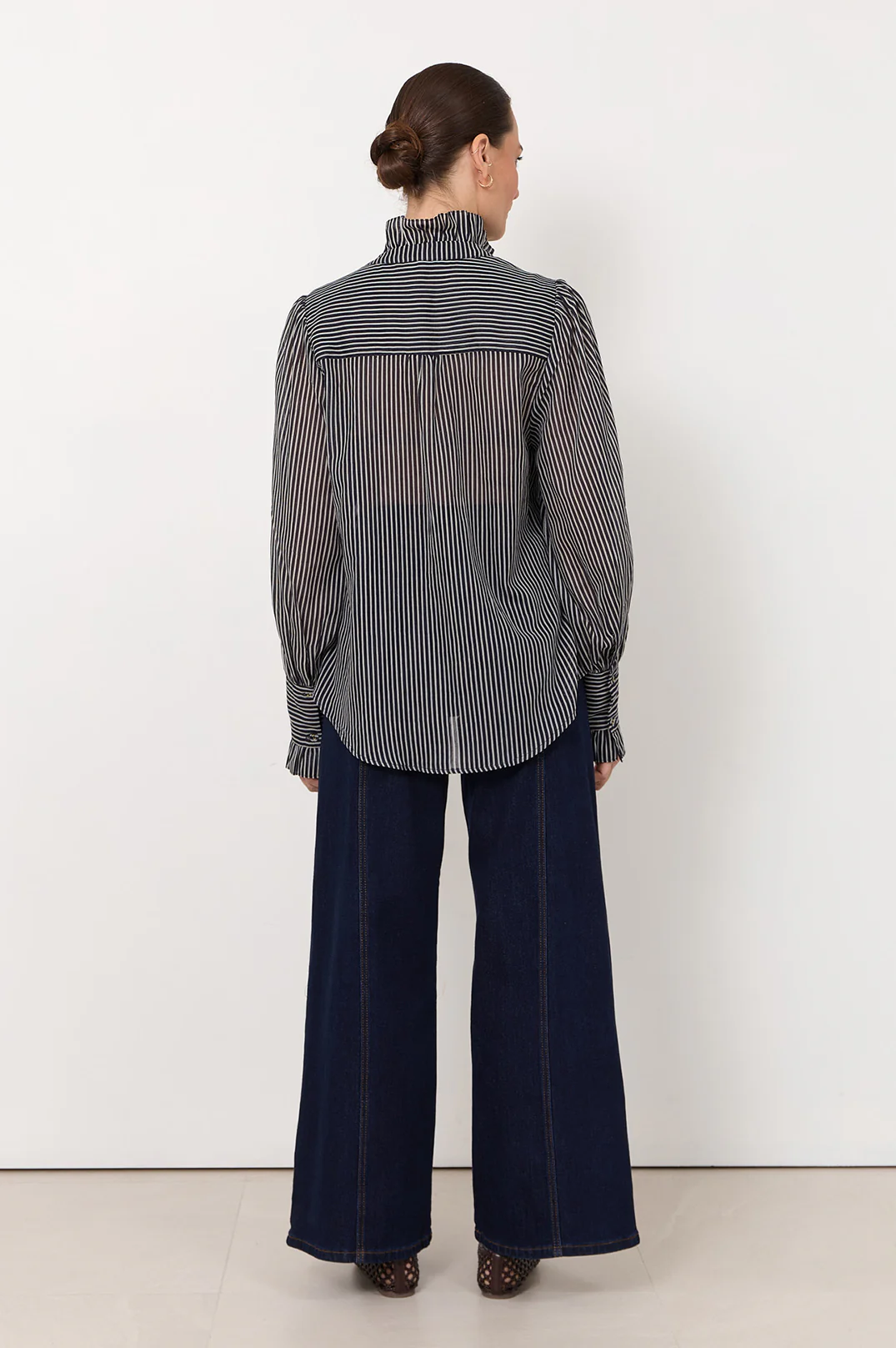 Maeve Stripe Shirt (Navy) - Image 5