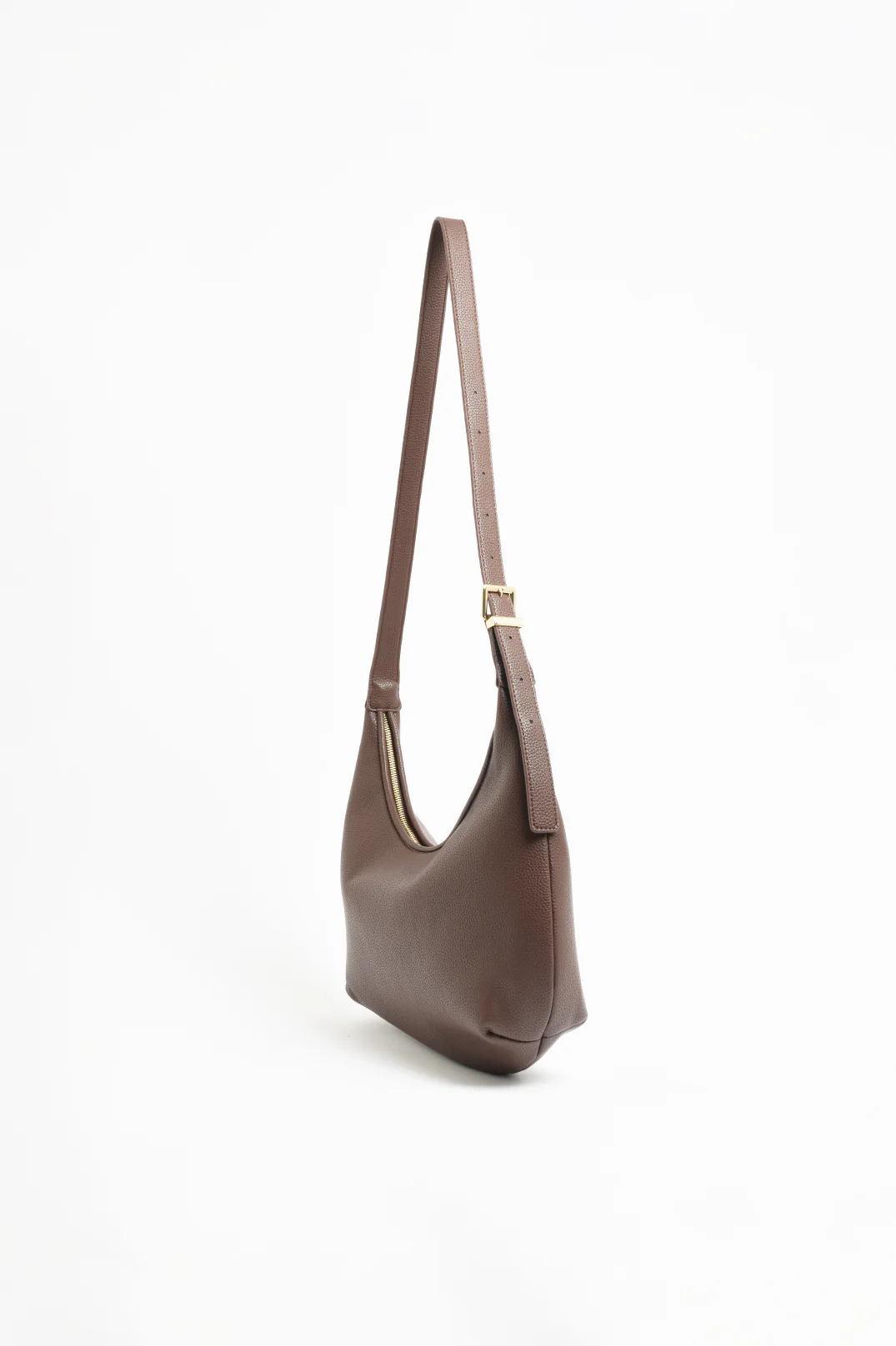 Maggie Woven Moon Crossbody Bag (Chocolate) - Image 3