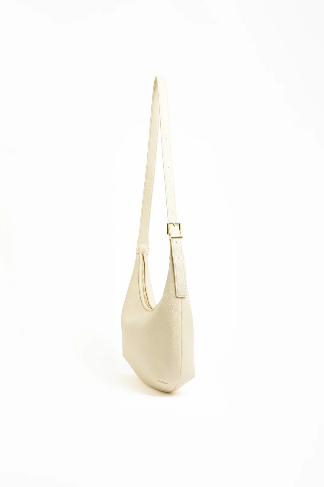 Maggie Woven Moon Crossbody Bag (Stone) - Image 3