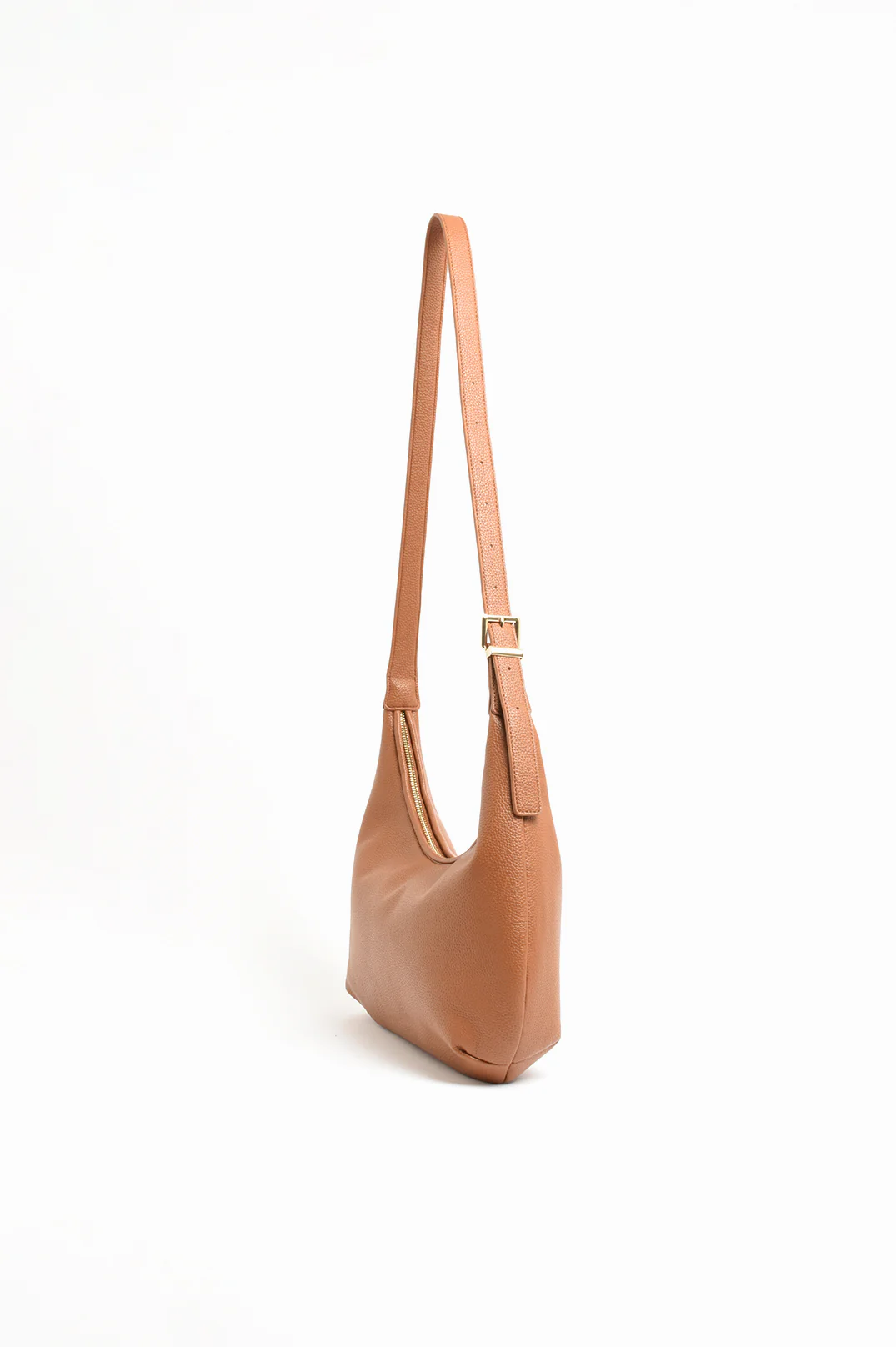 Maggie Woven Moon Cross Body Bag (Tan) - Image 4