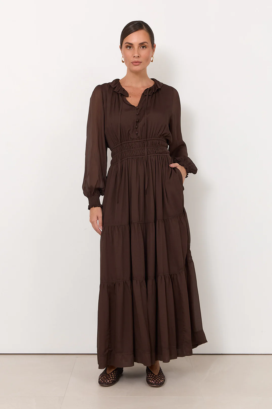 Marcela Maxi Dress (Chocolate) - Image 3
