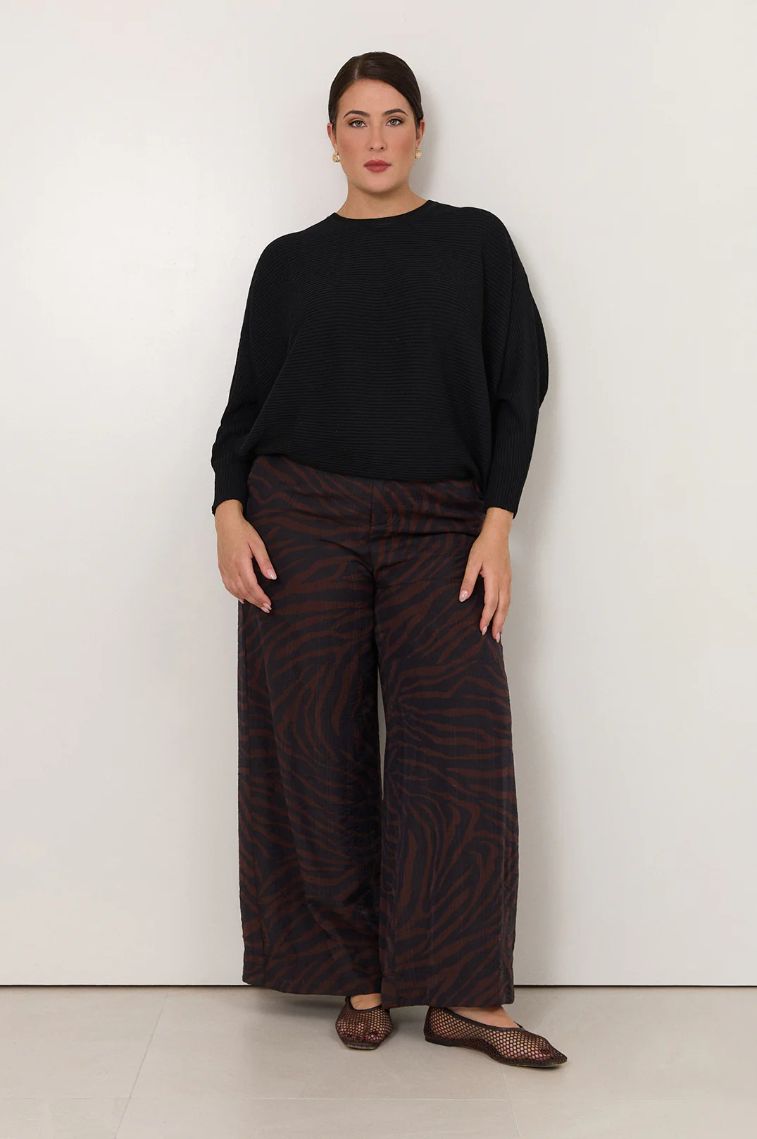 Marisol Batwing Knit Top (Black) - Image 4