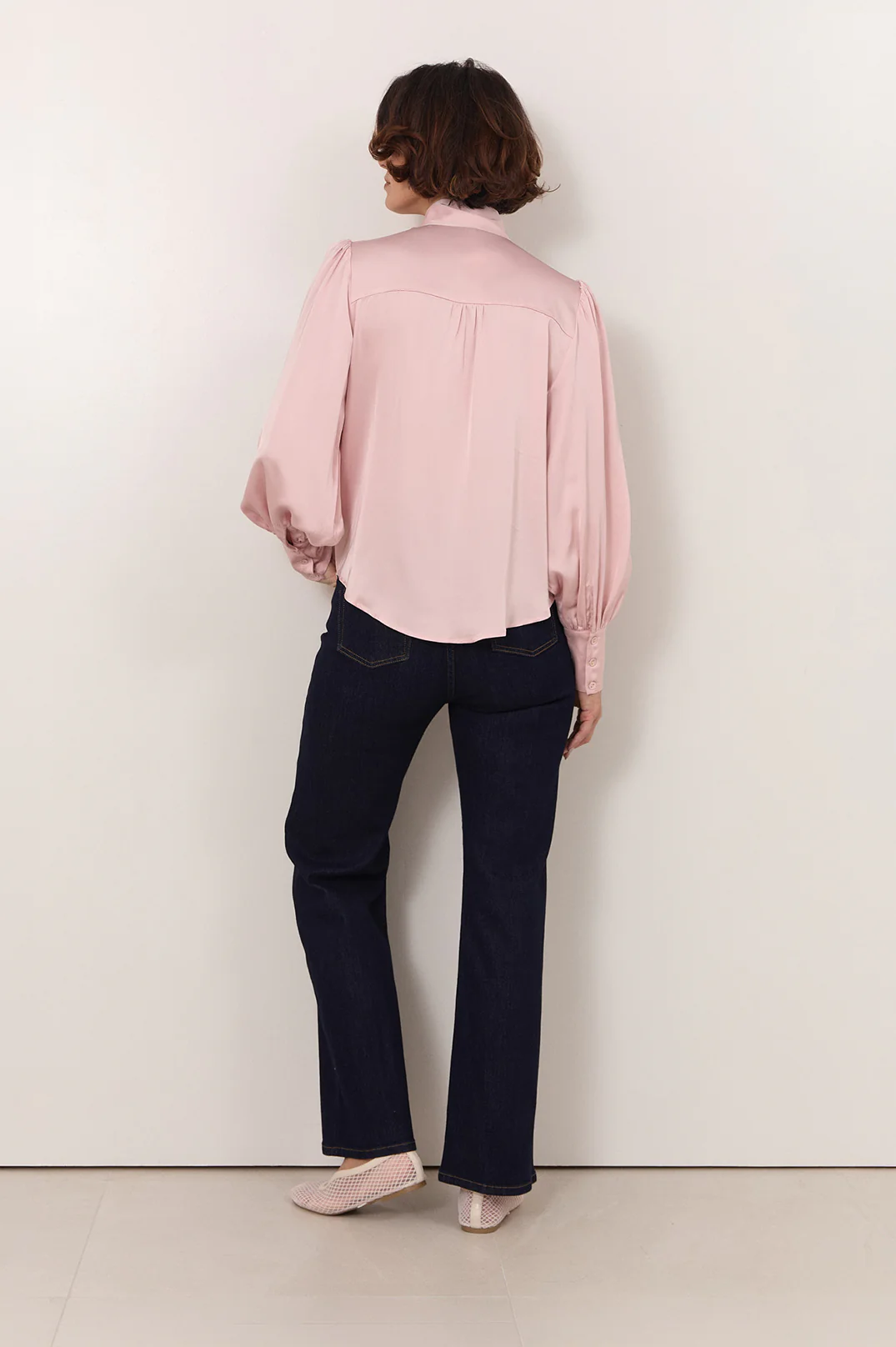 Melody Tie Neck Shirt (Pink) - Image 3