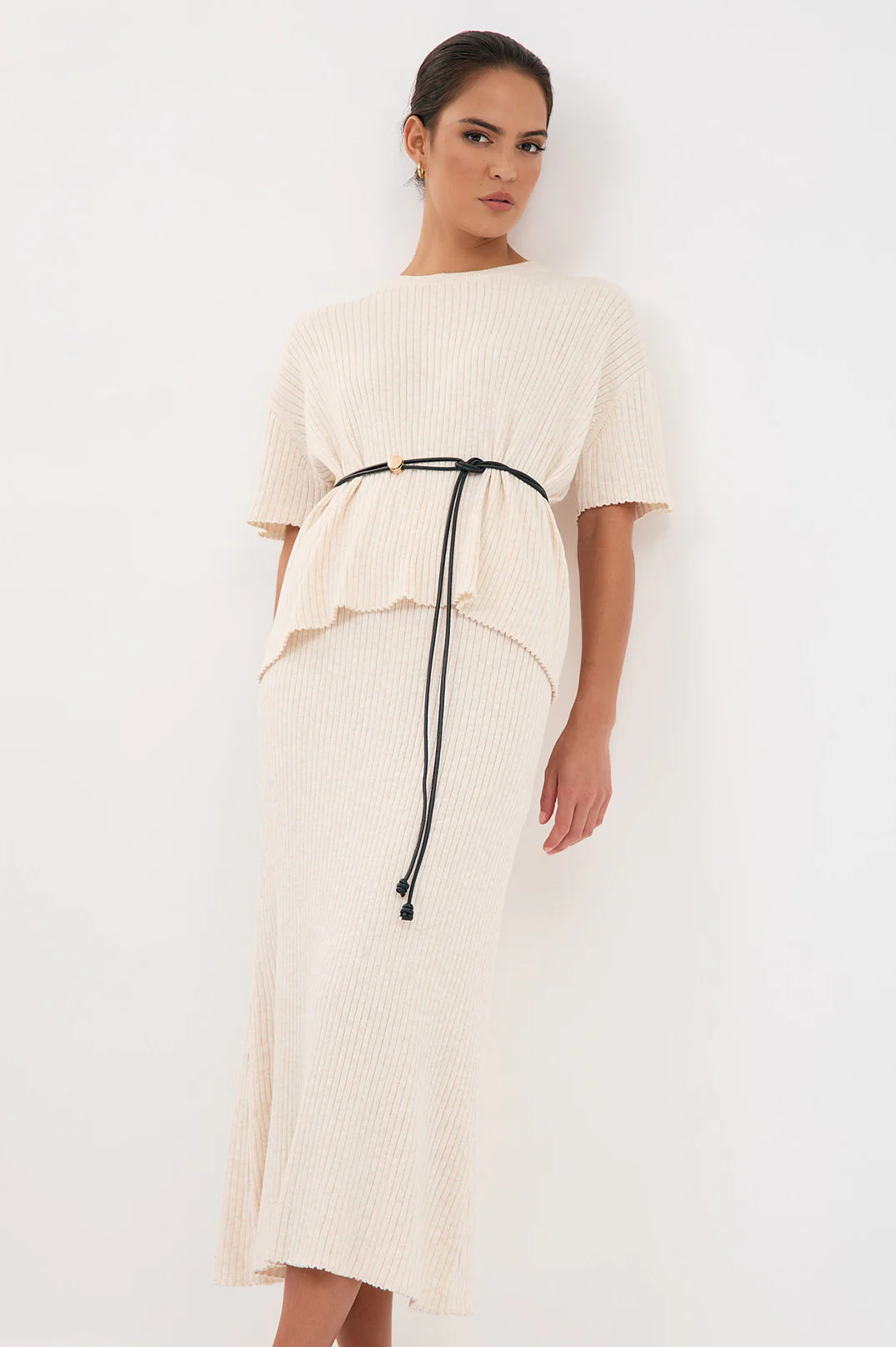 Metal Disc Tie Front Belt (Black) - Image 4