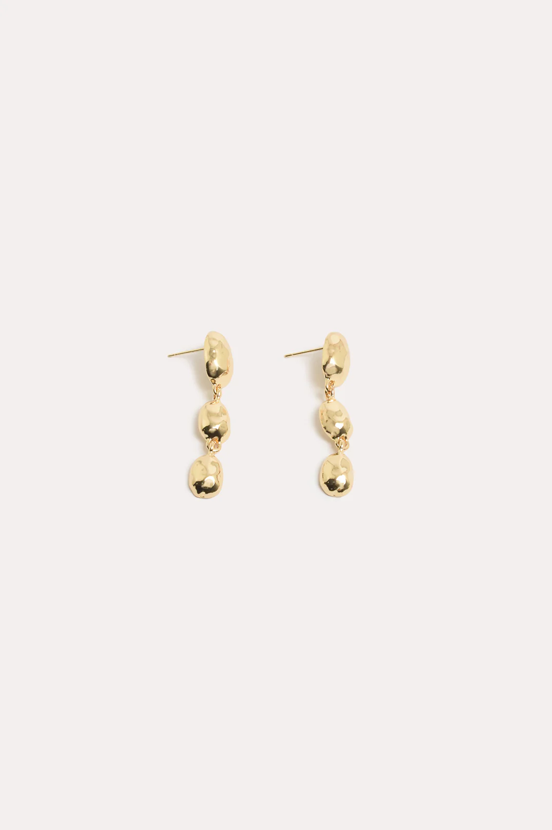 Metal Pod Drop Earrings (Gold) - Image 2