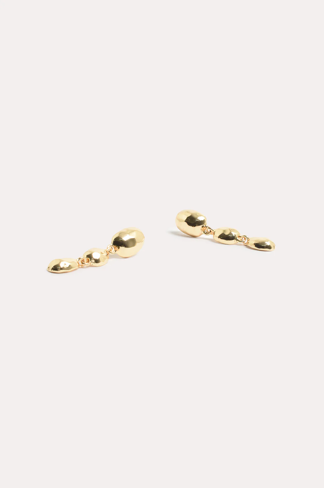 Metal Pod Drop Earrings (Gold) - Image 3