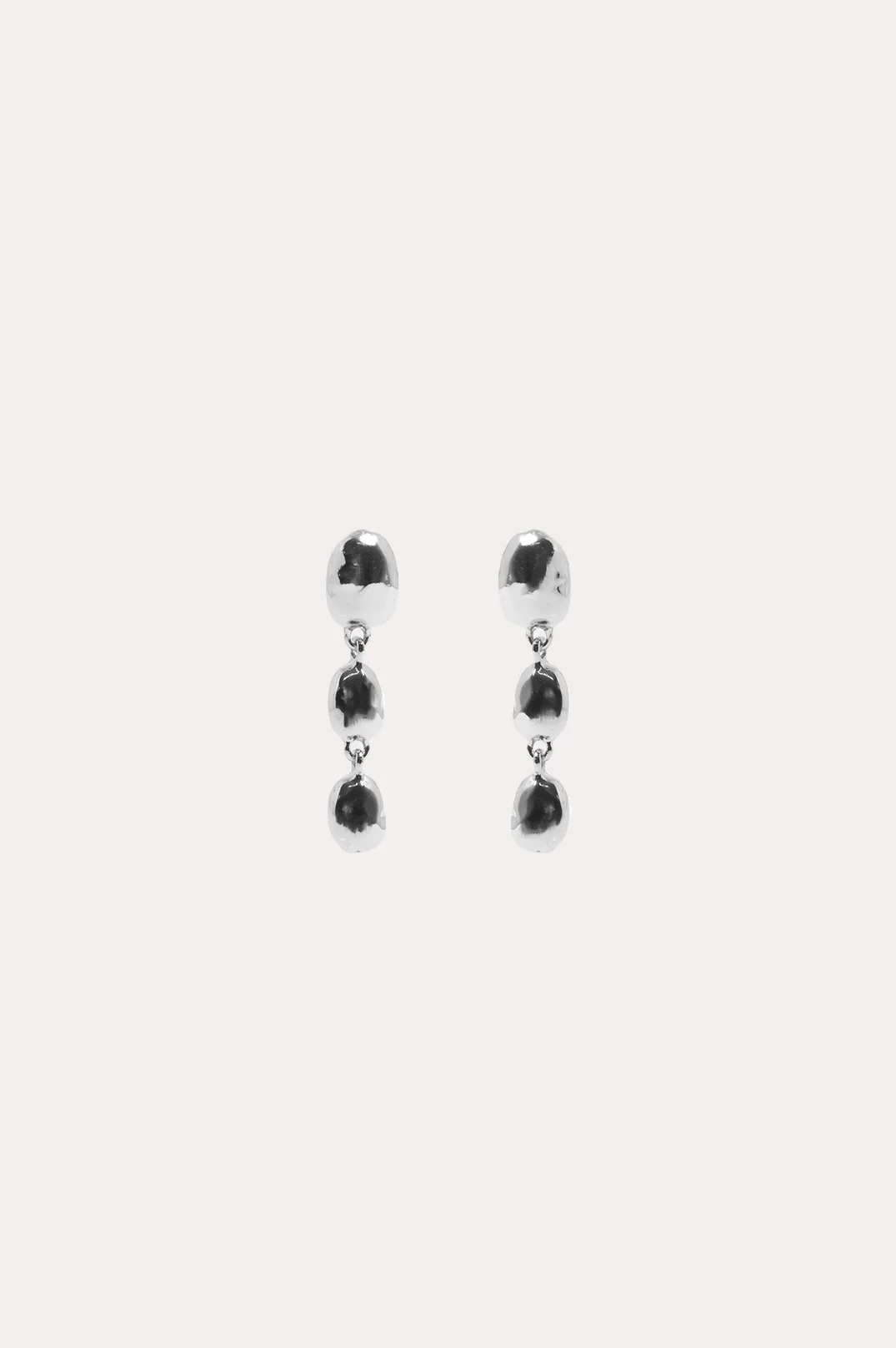 Metal Pod Drop Earrings (Silver)