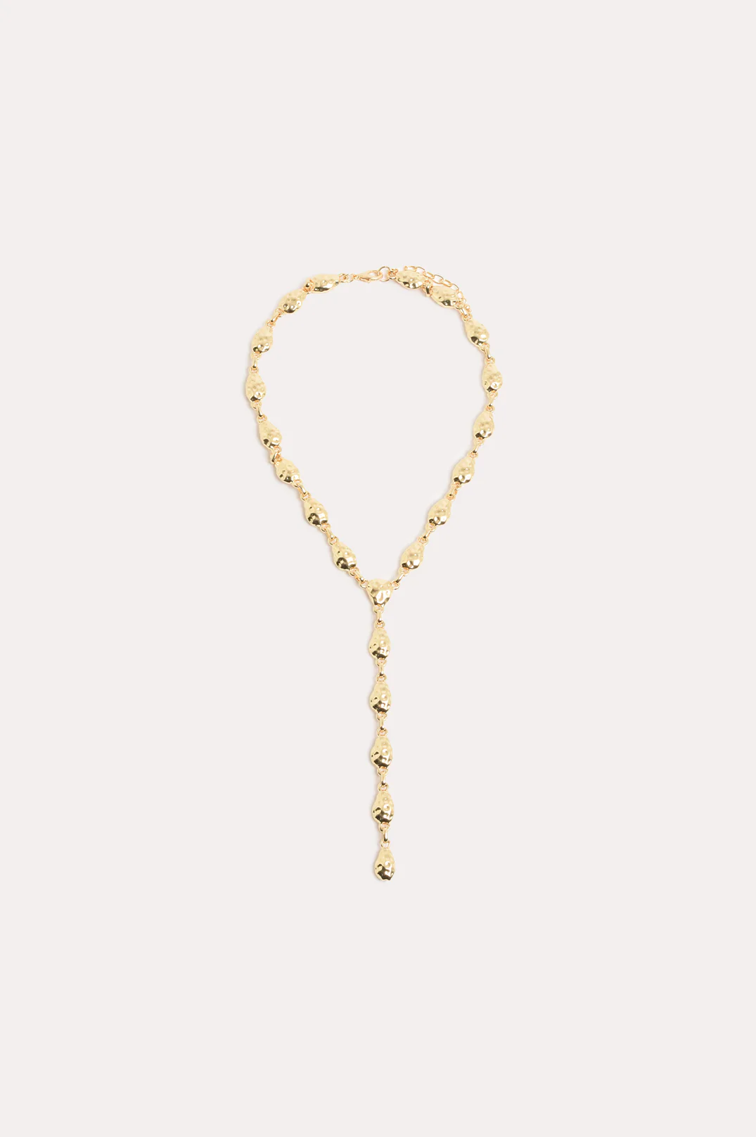 Metal Pod Y Necklace (Gold)