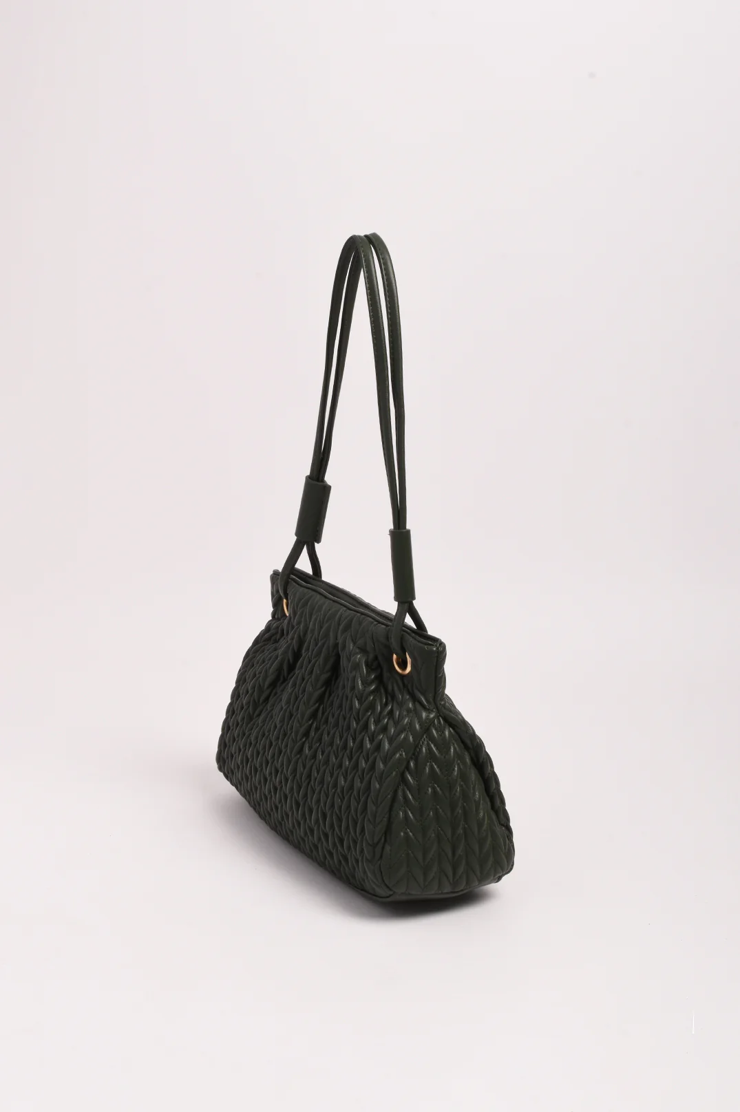 Mina Textured Gathered Handbag (Khaki) - Image 3
