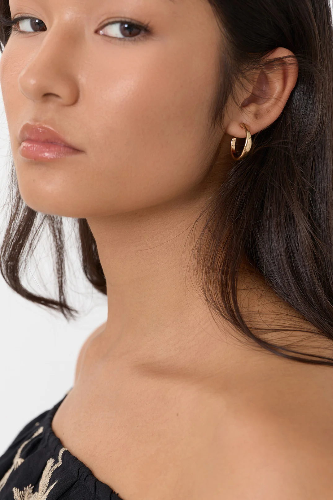 Mini Organic Shape Hoops (Gold)