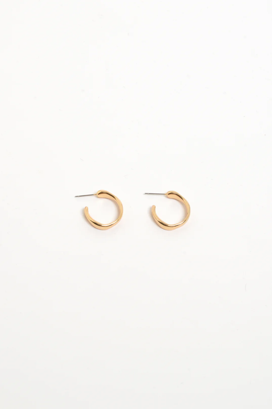 Mini Organic Shape Hoops (Gold) - Image 2