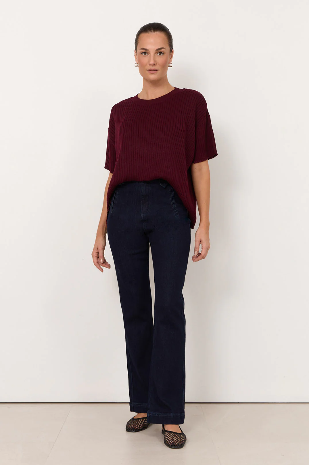 Miro Slim Bootleg Jean (Dark Denim) - Image 2