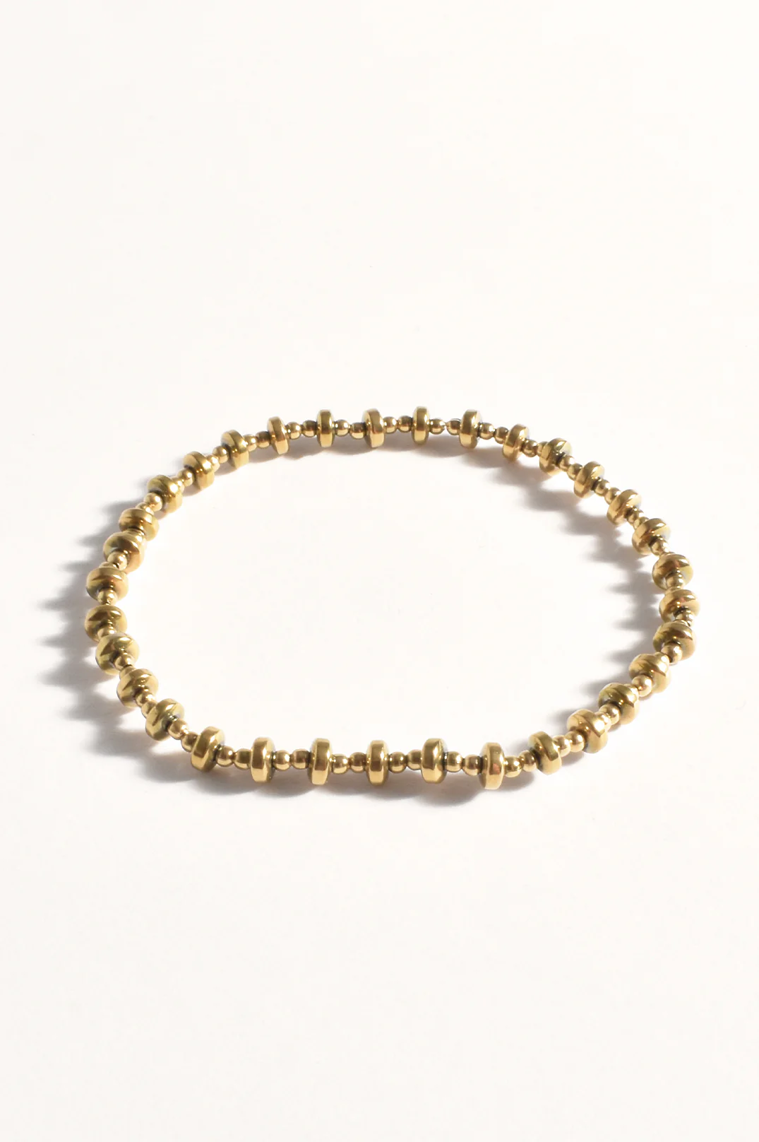 Mixed Metal Beaded Bracelet (Gold)