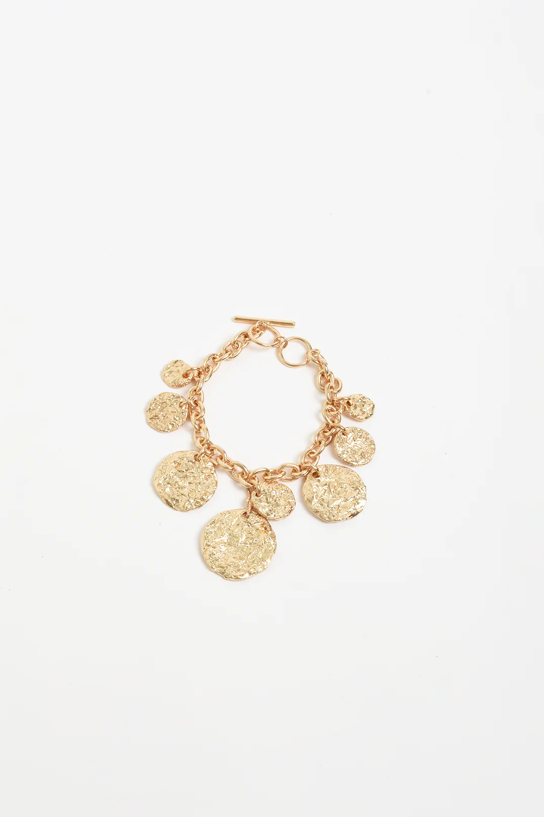 Molten Metal Disc Bracelet (Gold) - Image 2