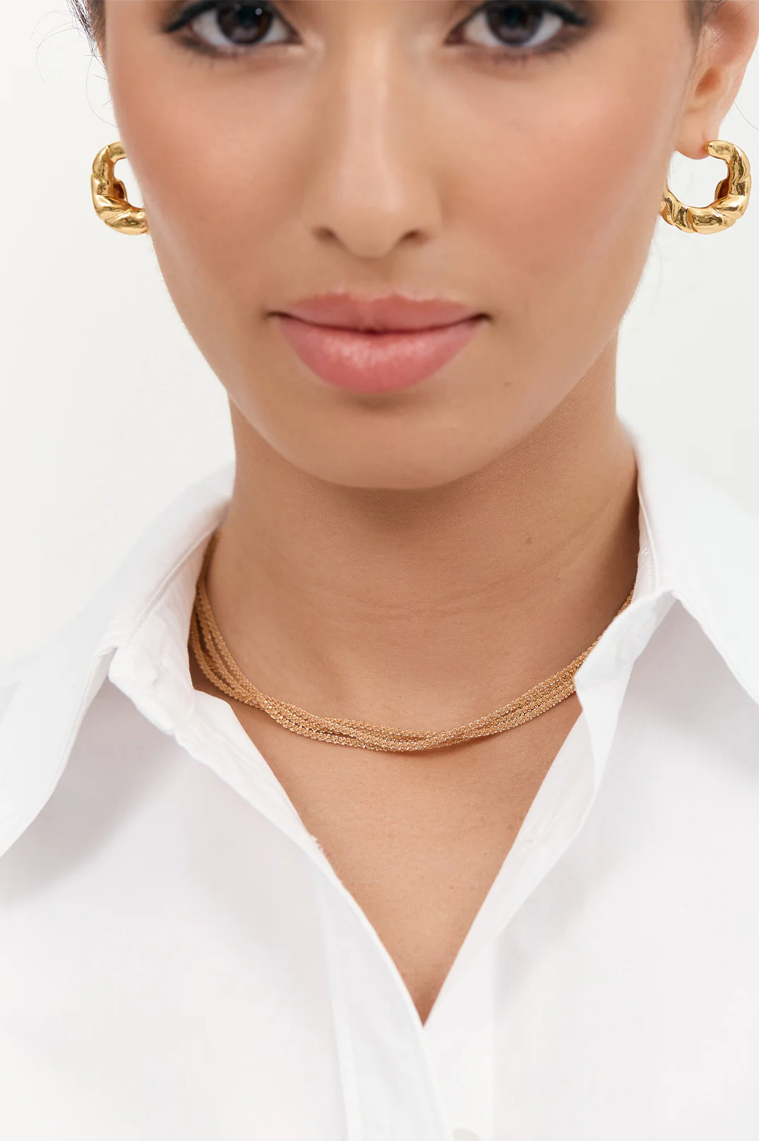Multi Interest Chain Short Necklace (Gold) - Image 2