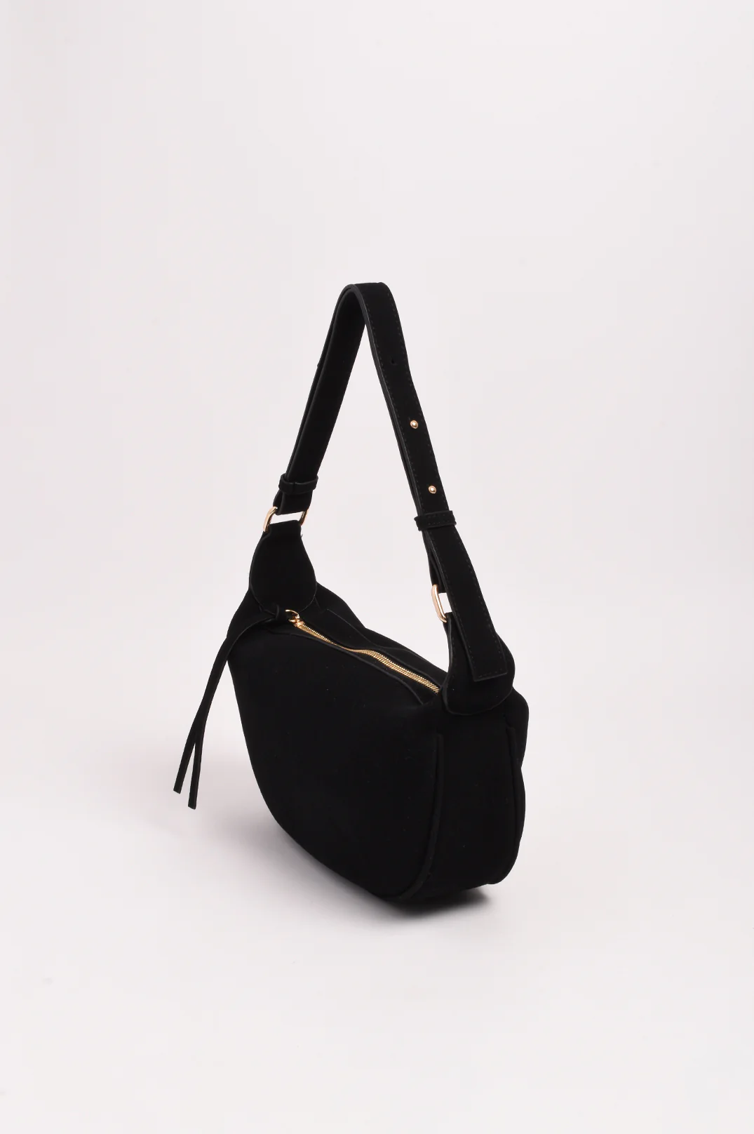 Noah Mini Faux Suede Handbag (Black) - Image 3