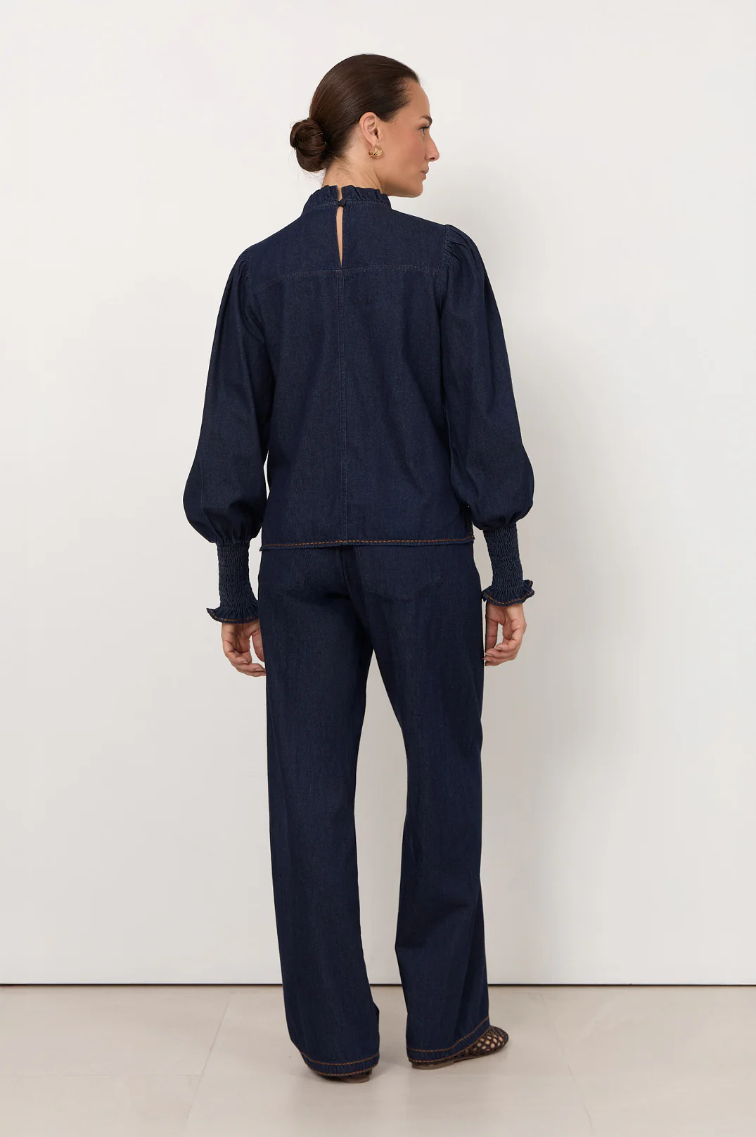 Olivia Lightweight Denim Top (Dark Denim) - Image 5