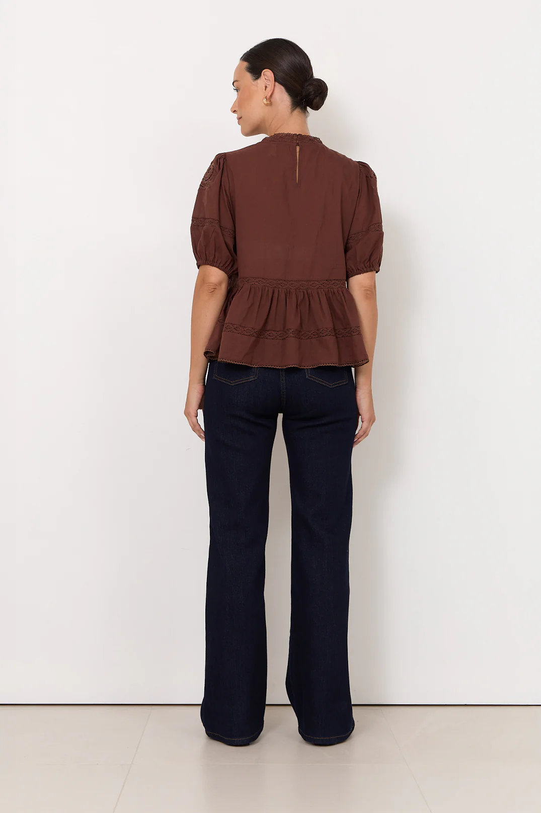 Ophelia Boho Peplum Top (Chocolate) - Image 4