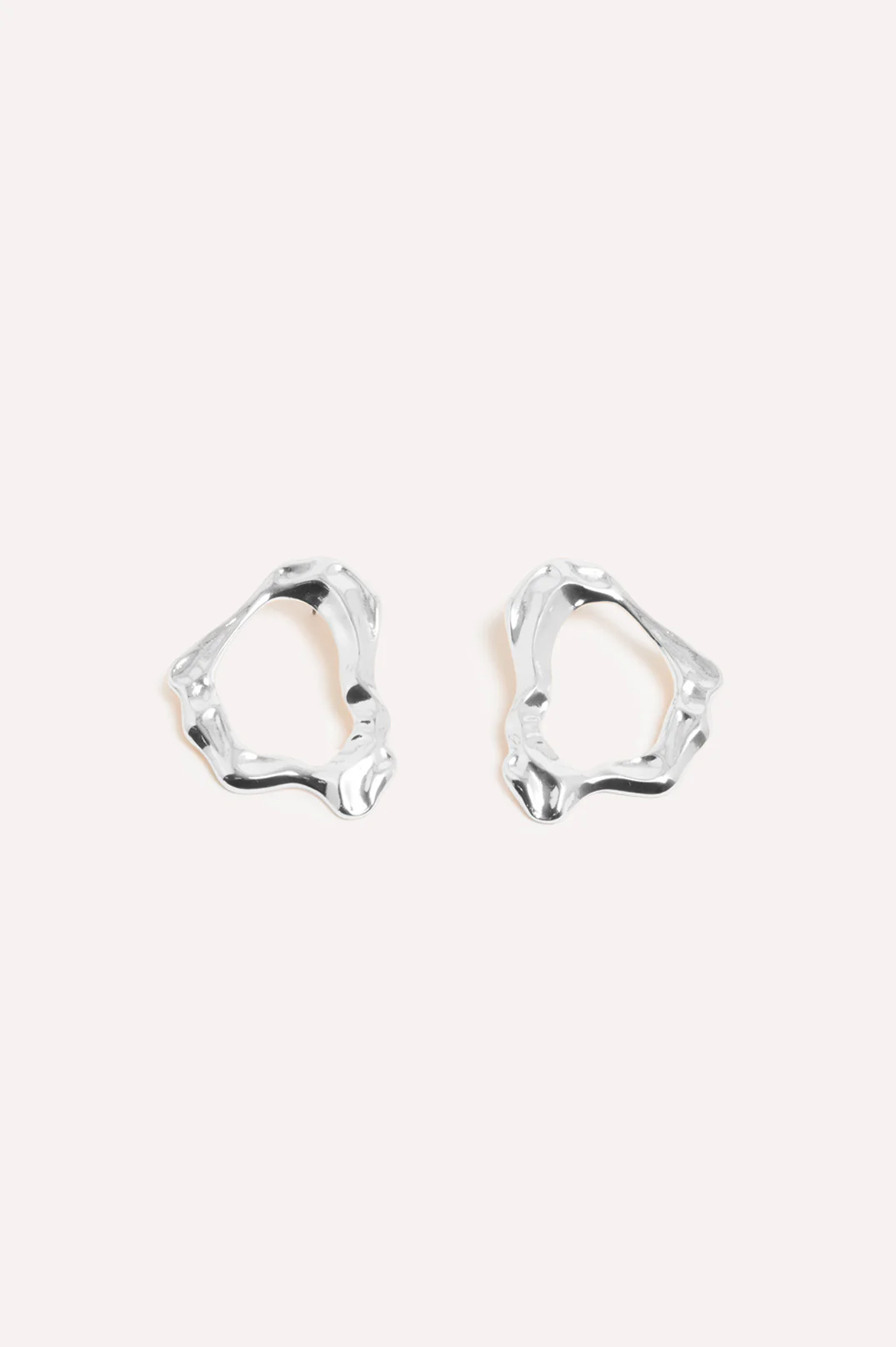Organic Shape Metal Event Earrings (Silver) - Image 2