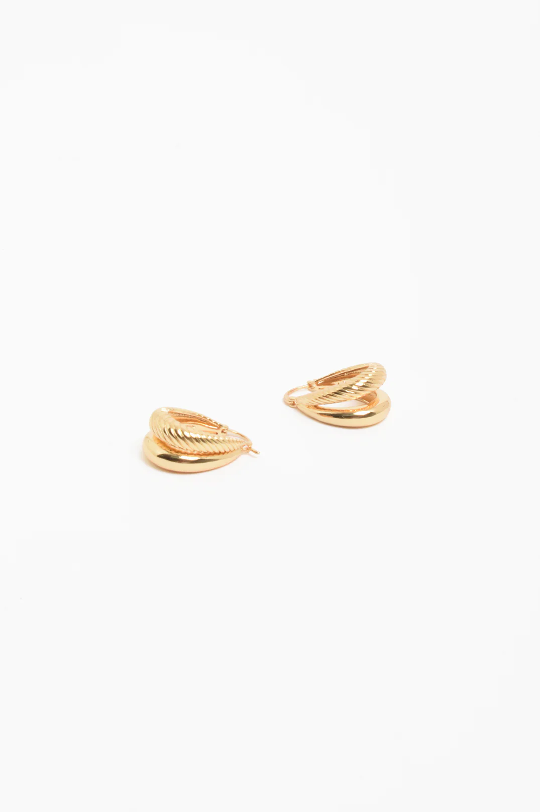 Oval Braid Detail Double Hoops (Gold) - Image 3